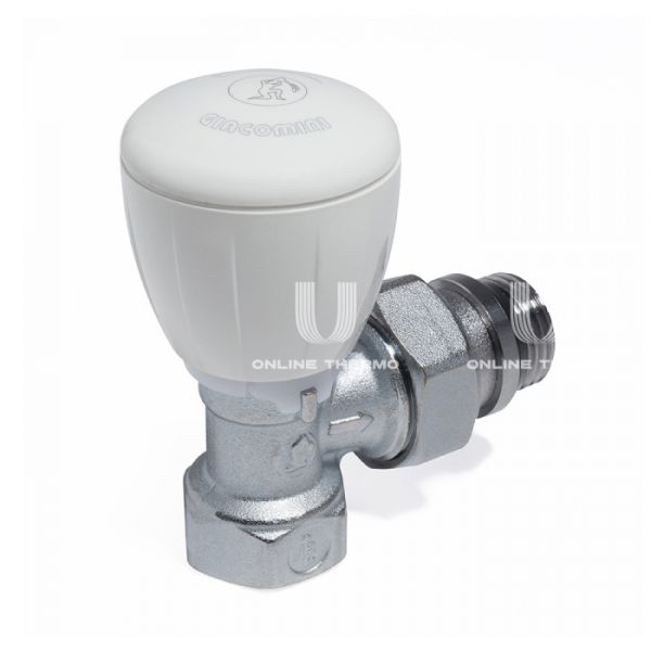 Термостатический клапан (терморегулятор) Giacomini R421X133 1/2" ВР-НР, угловой, хром, с преднастройкой