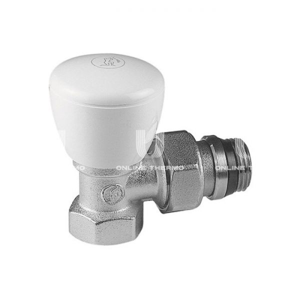 Радиаторный клапан ручной регулировки Giacomini R5X033, 1/2", ВР-НР, угловой, с антипротечкой, хромированный