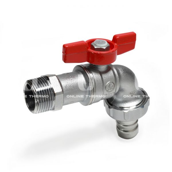 Кран шаровый водоразборный со штуцером Giacomini R620X003 1/2" НР-штуцер, ручка-бабочка