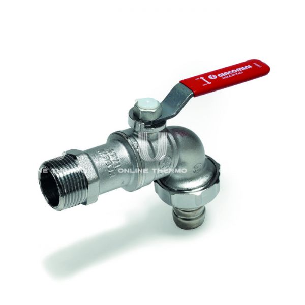 Кран шаровый водоразборный со штуцером Giacomini R621X014 3/4" НР-штуцер, ручка-рычаг