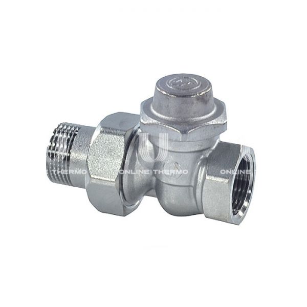 Запорный радиаторный клапан ручной Giacomini R715X034, 3/4", ВР-НР, прямой, хромированный