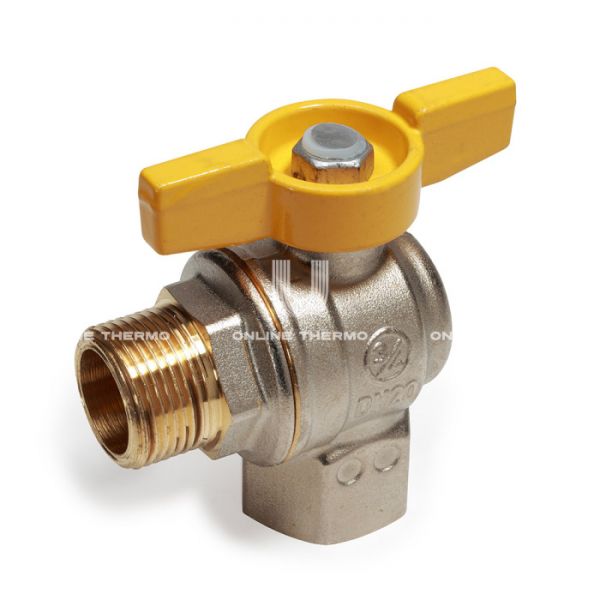 Кран шаровый газовый Giacomini R781GBX003 1/2" ВР-НР, полнопроходной, ручка-бабочка