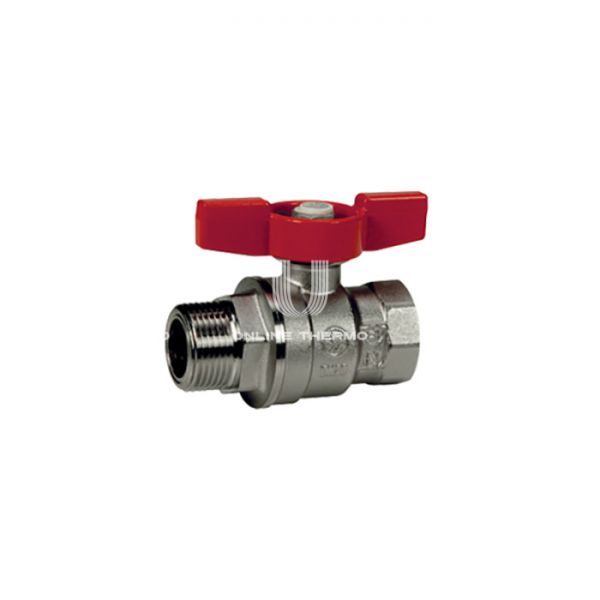 Кран шаровый Giacomini R854X026 1 1/4" ВР-НР, полнопроходной, ручка-бабочка