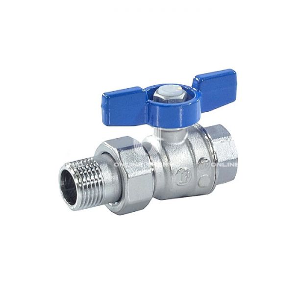 Кран шаровый с разъемным соединением Giacomini R859X343 1/2" ВР-НР, полнопроходной, ручка-бабочка