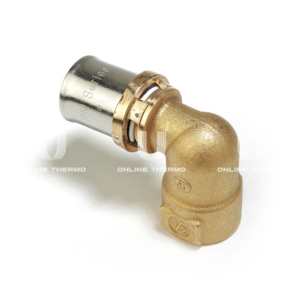 Угольник (угол) 90° с внутренней резьбой Giacomini RM129Y037, 20х1/2", пресс-фитинг