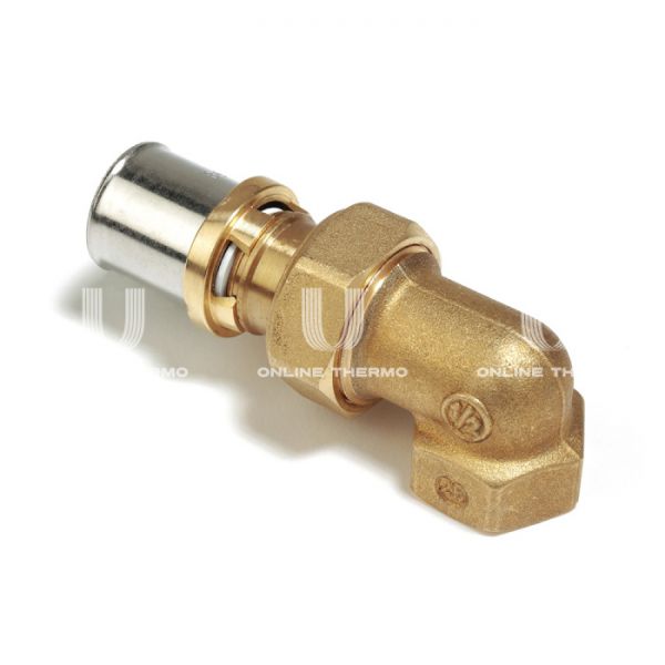 Угольник (угол) 90° с внутренней резьбой Giacomini RM19Y049, 26х3/4", пресс-фитинг, разъемное соединение