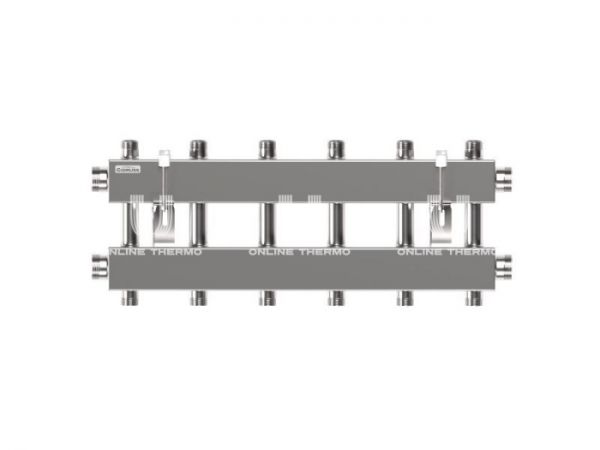 Модульный распределительный коллектор Gidruss (Гидрусс) MKSS-150-6DUx25, до 150 кВт, нержавеющая сталь