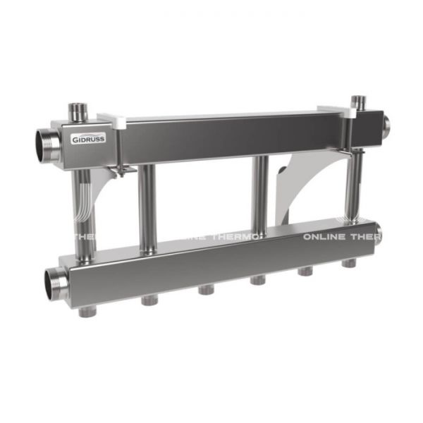 Модульный распределительный коллектор Gidruss (Гидрусс) MKSS-250-3x25, до 250 кВт, нержавеющая сталь