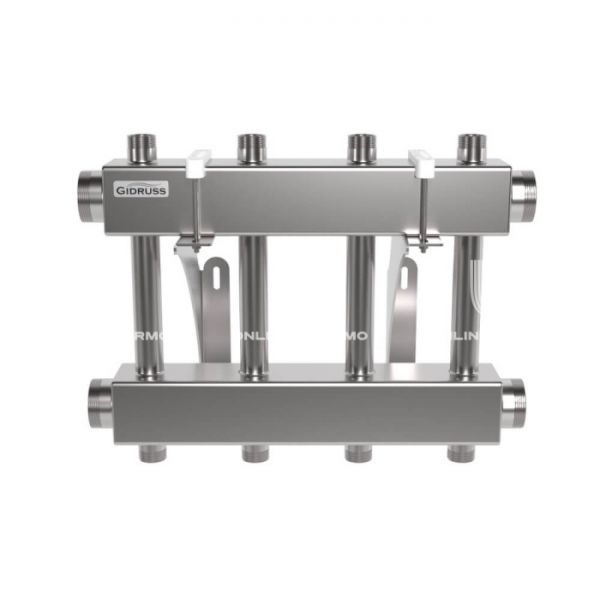 Модульный распределительный коллектор Gidruss (Гидрусс) MKSS-250-4DU, до 250 кВт, нержавеющая сталь