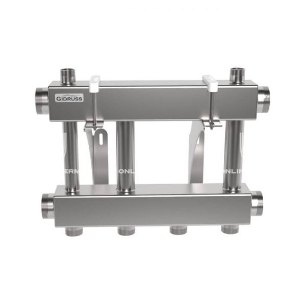 Модульный распределительный коллектор Gidruss (Гидрусс) MKSS-250-2x32, до 250 кВт, нержавеющая сталь