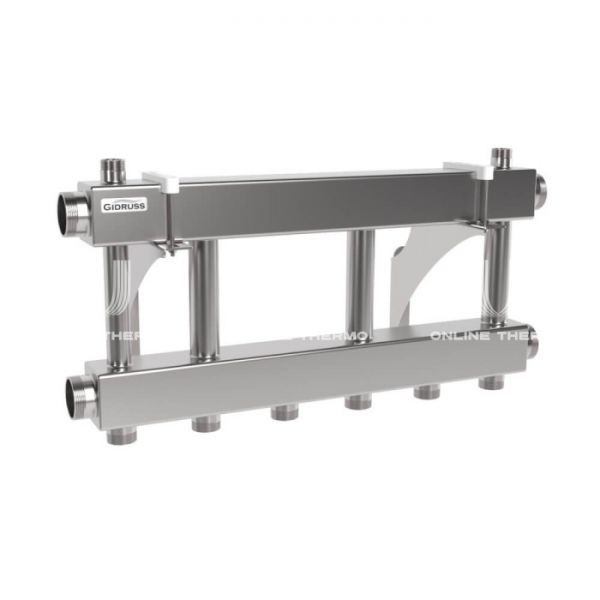 Модульный распределительный коллектор Gidruss (Гидрусс) MKSS-250-3x32, до 250 кВт, нержавеющая сталь