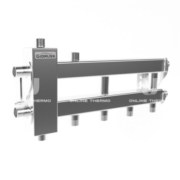 Балансировочный коллектор Gidruss (Гидрусс) BMSS-40-3D, компактный, до 40 кВт, нержавеющая сталь