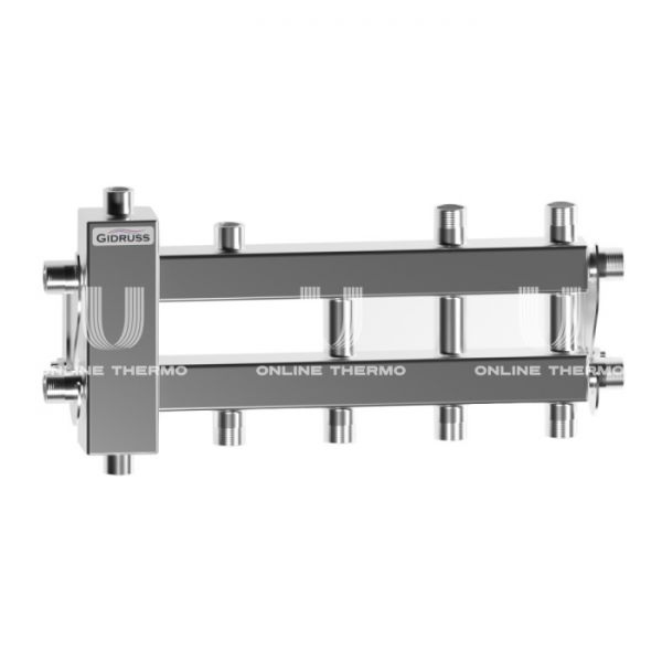 Балансировочный коллектор Gidruss (Гидрусс) BMSS-40-4DU, компактный, до 40 кВт, нержавеющая сталь