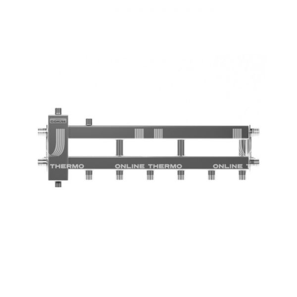Балансировочный коллектор Gidruss (Гидрусс) BMSS-40-4D, компактный, до 40 кВт, нержавеющая сталь