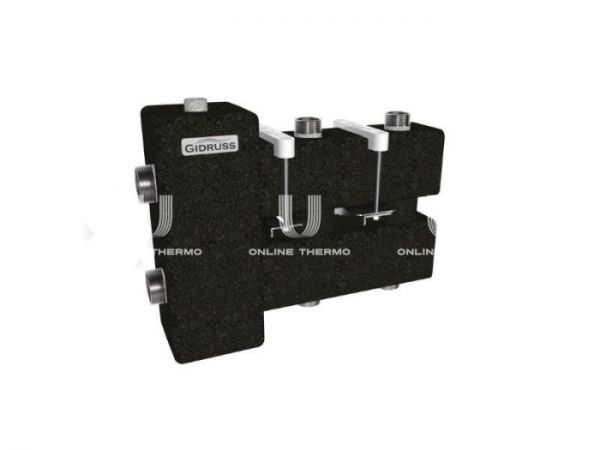 Балансировочный коллектор Gidruss (Гидрусс) BM-60-3DU.EPP, до 60 кВт, конструкционная сталь, с термоизоляцией