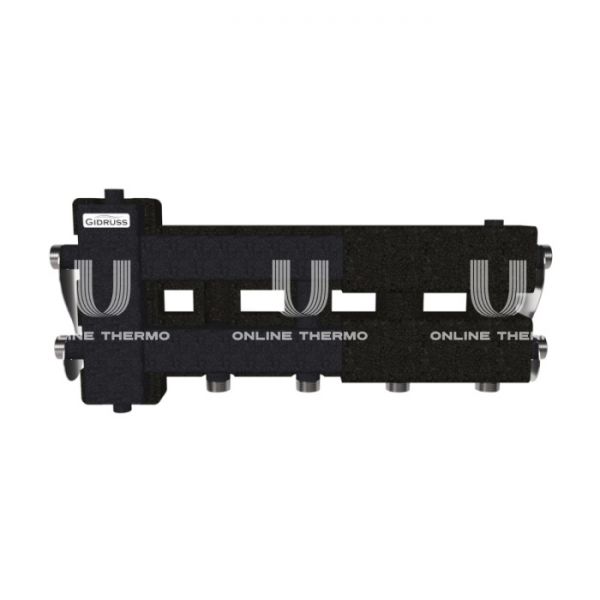 Балансировочный коллектор Gidruss (Гидрусс) BM-60-3D.EPP, до 60 кВт, конструкционная сталь, с термоизоляцией