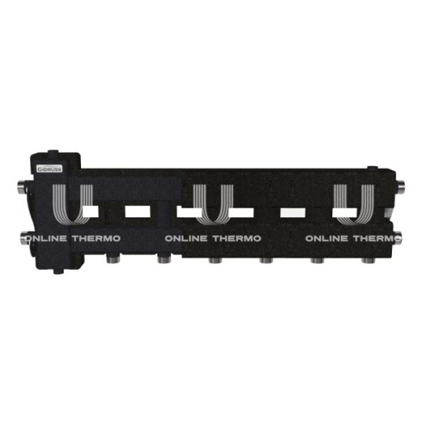 Балансировочный коллектор Gidruss (Гидрусс) BM-60-4D.EPP, до 60 кВт, конструкционная сталь, с термоизоляцией