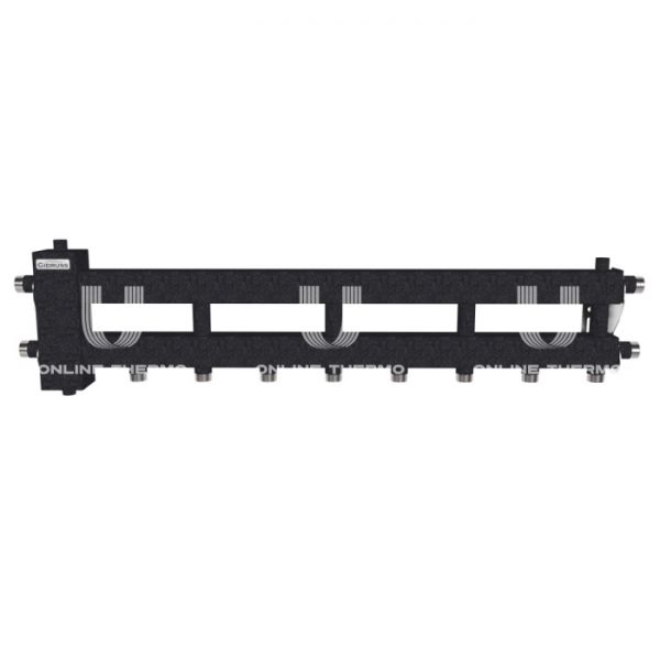 *Балансировочный коллектор Gidruss (Гидрусс) BM-60-5D, до 60 кВт, конструкционная сталь, черный муар
