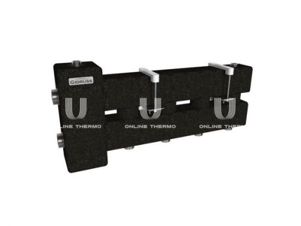 Балансировочный коллектор Gidruss (Гидрусс) BMSS-60-3D.EPP, до 60 кВт, нержавеющая сталь, с термоизоляцией