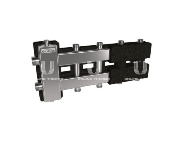 Балансировочный коллектор Gidruss (Гидрусс) BMSS-60-5DU.EPP, до 60 кВт, нержавеющая сталь, с термоизоляцией