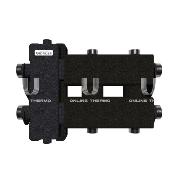 Балансировочный коллектор Gidruss (Гидрусс) BM-80-3DU.EPP, до 80 кВт, конструкционная сталь, с термоизоляцией