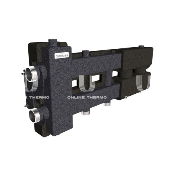 Балансировочный коллектор Gidruss (Гидрусс) BM-80-3D.EPP, до 80 кВт, конструкционная сталь, с термоизоляцией