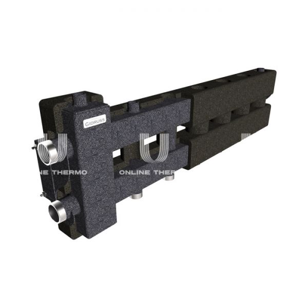 Балансировочный коллектор Gidruss (Гидрусс) BM-80-4D.EPP, до 80 кВт, конструкционная сталь, с термоизоляцией