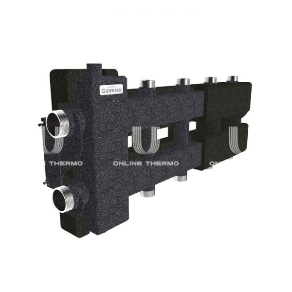 Балансировочный коллектор Gidruss (Гидрусс) BM-80-5DU.EPP, до 80 кВт, конструкционная сталь, с термоизоляцией