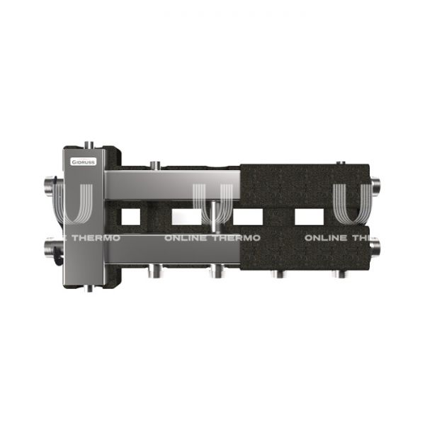 Балансировочный коллектор Gidruss (Гидрусс) BMSS-80-3D.EPP, до 80 кВт, нержавеющая сталь, с термоизоляцией