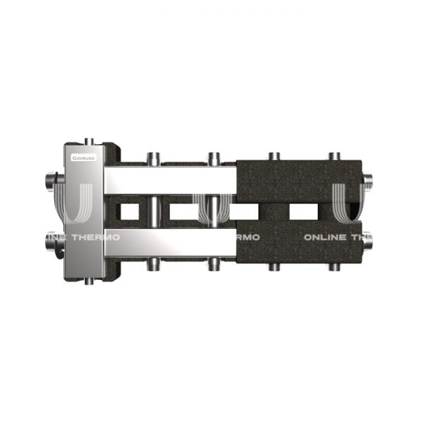 Балансировочный коллектор Gidruss (Гидрусс) BMSS-80-5DU.EPP, до 80 кВт, нержавеющая сталь, с термоизоляцией