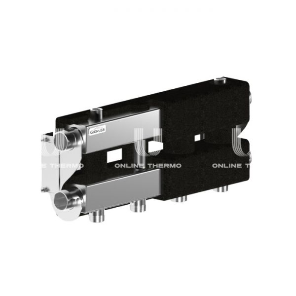 Модульный распределительный коллектор Gidruss (Гидрусс) MKSS-100-2.EPP, до 100 кВт, нержавеющая сталь, с термоизоляцией