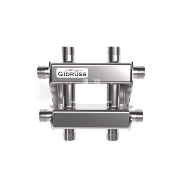 Модульный распределительный коллектор Gidruss (Гидрусс) MKSS-40-3DU, до 40 кВт, нержавеющая сталь