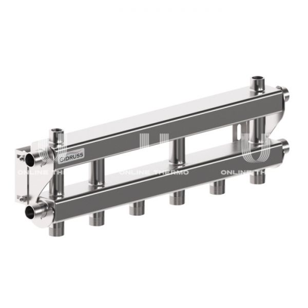 Модульный распределительный коллектор Gidruss (Гидрусс) MKSS-40-4D, до 40 кВт, нержавеющая сталь