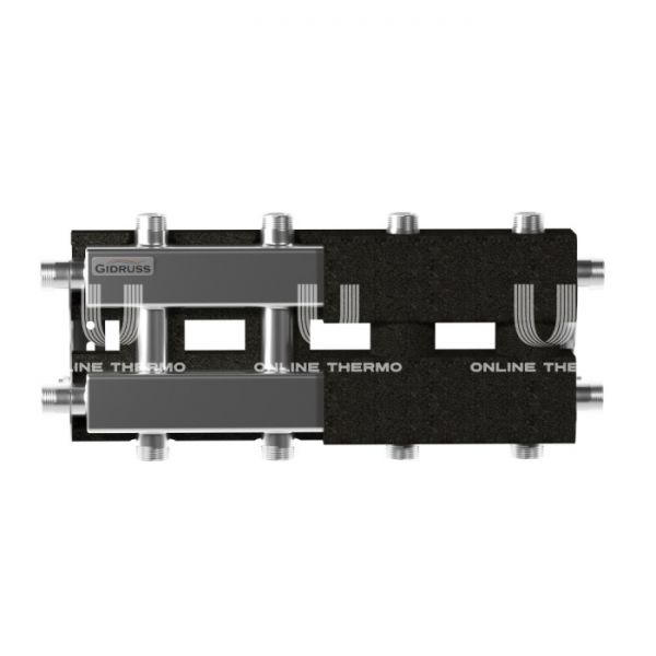 Модульный распределительный коллектор Gidruss (Гидрусс) MKSS-60-5DU.EPP, до 60 кВт, нержавеющая сталь, с термоизоляцией