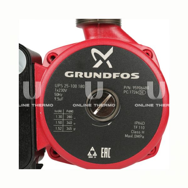 Насос циркуляционный Grundfos UPS 25-100 95906480, база 180 мм