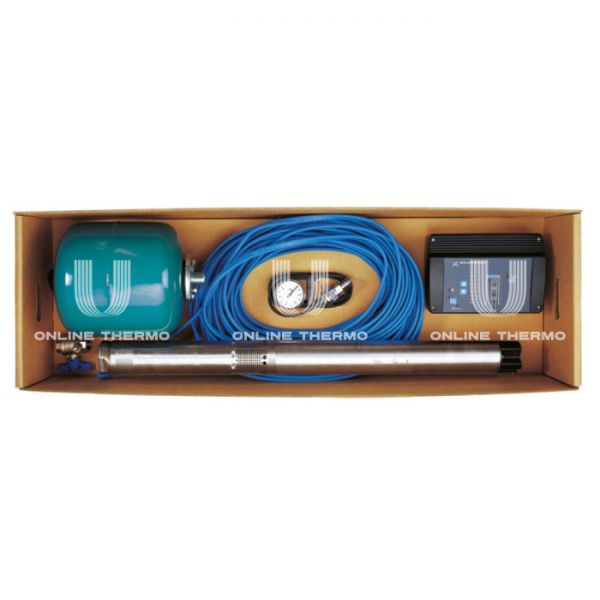 Комплект для поддержания постоянного давления Grundfos 96160961 с насосом SQE 2-70, с блоком управления CU 301, с гидробаком 8 л