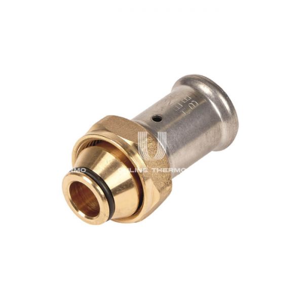 Муфта переходная (переходник под евроконус) Henco 19P-1605, 16x3/4"ЕК, никелированная, латунь, пресс-фитинг