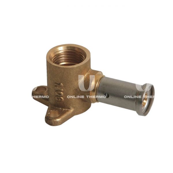 Угольник настенный (водорозетка) Henco 2P-1604K, 16х1/2", высота 35 мм, латунь, пресс-фитинг