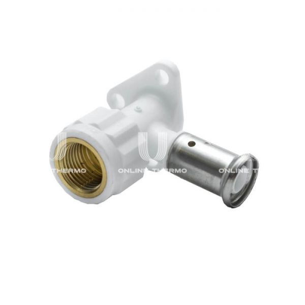 Угольник настенный (водорозетка) Henco 2PKW-1604, 16х1/2", высота 56 мм, белый, пресс-фитинг