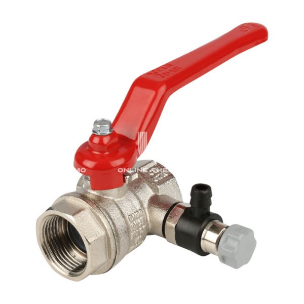 Кран шаровый Itap 1150012 1/2" ВР-ВР, 115, стандартный проход, ручка-рычаг, с заглушкой 1/4" и дренажным вентилем