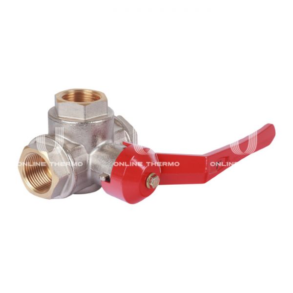 Кран шаровый трехходовой Itap 1280012T 1/2" ВР-ВР-ВР, 128T, стандартный проход, ручка-рычаг