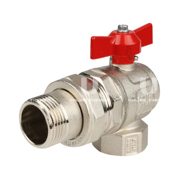 Кран шаровый угловой с разъемным соединением Itap Ideal 2980012 1/2" НР-ВР, 298, полнопроходной, ручка-бабочка