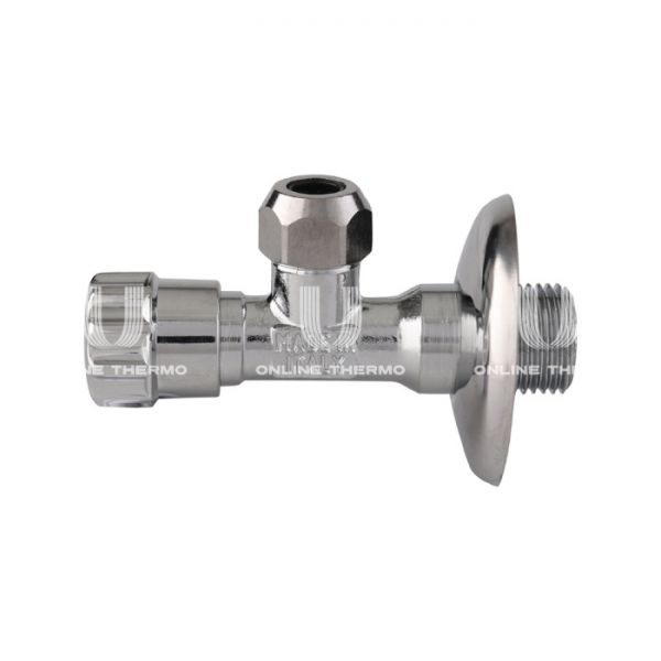 Кран вентильный угловой для смесителей Itap 3480012 1/2"x 10 НР-ЦС, 348, с розеткой, с цанговым соединением под медную трубку