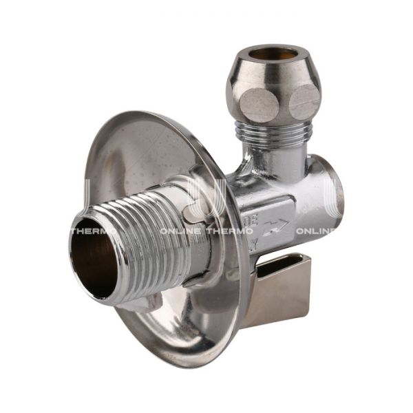 Кран шаровый угловой с фильтром для смесителей Itap 9060012 1/2"x 10 НР-ЦС, 906, с розеткой, с цанговым соединением под медную трубку