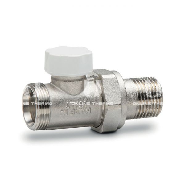 Запорный радиаторный клапан ручной Luxor 11362100 (67362100), 1/2" НР, прямой, хромированный