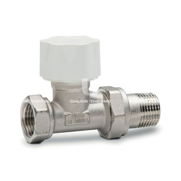 Термостатический клапан (терморегулятор) Luxor 12222700 (69222700D), 3/4" ВР-НР, прямой, хромированный, с преднастройкой