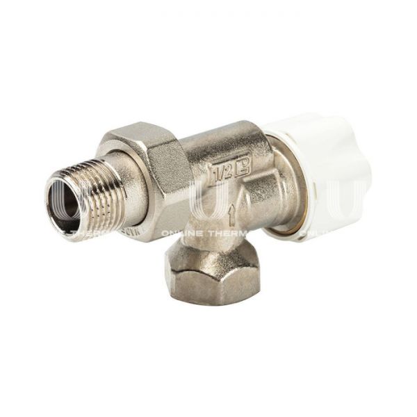 Термостатический клапан (терморегулятор) Luxor 13202100, 1/2" ВР-НР, осевой, хромированный, с преднастройкой