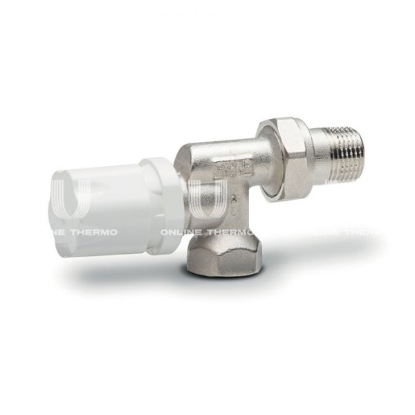 Термостатический клапан (терморегулятор) Luxor 13222100, 1/2" ВР-НР, осевой, хромированный, с преднастройкой