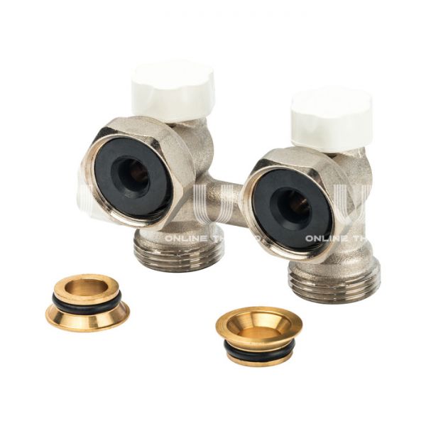 Узел нижнего подключения Luxor 13462101 (69162101), 3/4xM24x19 НР-НГ, угловой, хромированный