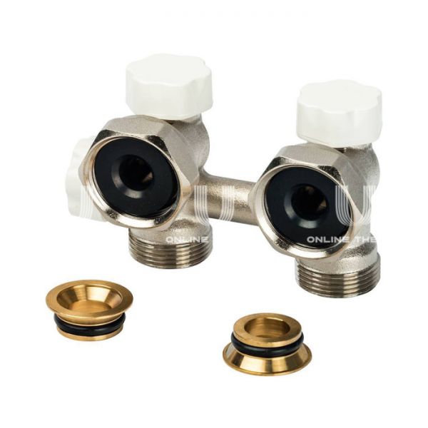 Узел нижнего подключения Luxor 13462701 (69162701), 3/4"х3/4" ЕК НР-НГ, угловой, хромированный